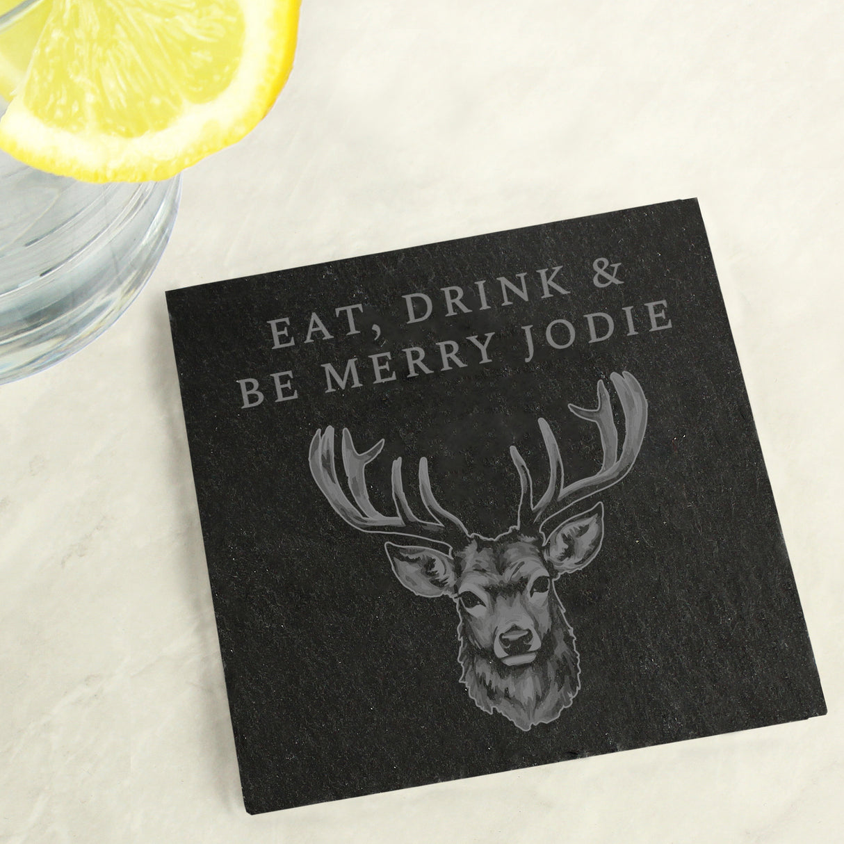 Personalised Stag Slate Coaster - Coasters at Gift Moments