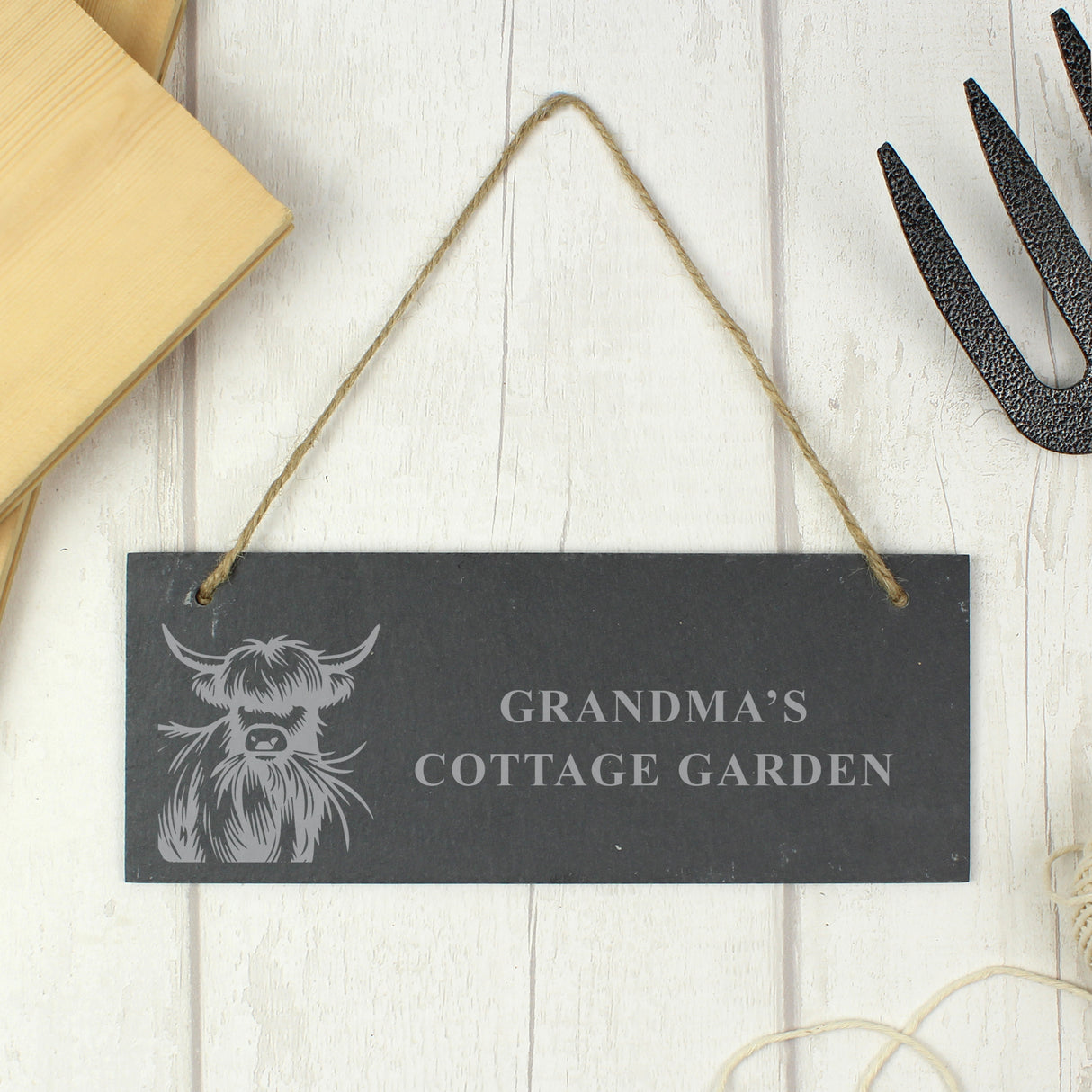 Personalised Highland Cow Slate Sign - Signs & Plaques at Gift Moments