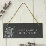 Personalised Highland Cow Slate Sign - Signs & Plaques at Gift Moments