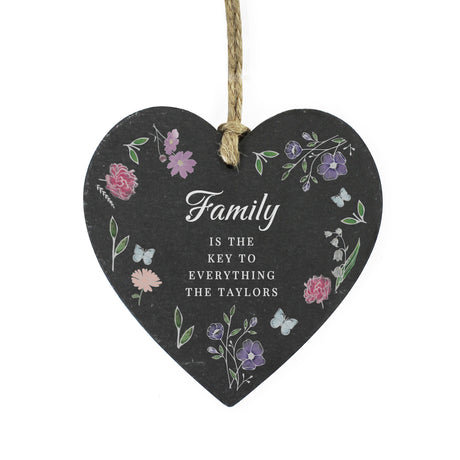 Personalised Wild Flowers Slate Heart - Decorations at Gift Moments