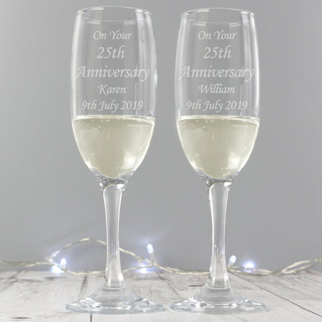 Personalised Celebration Pair of Flutes Default Title - Champagne Flutes at Gift Moments