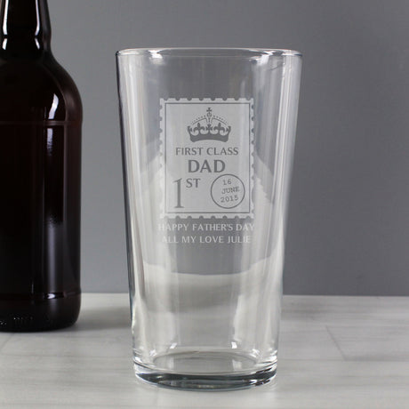 Personalised 1st Class Pint Glass - Beer Glasses at Gift Moments