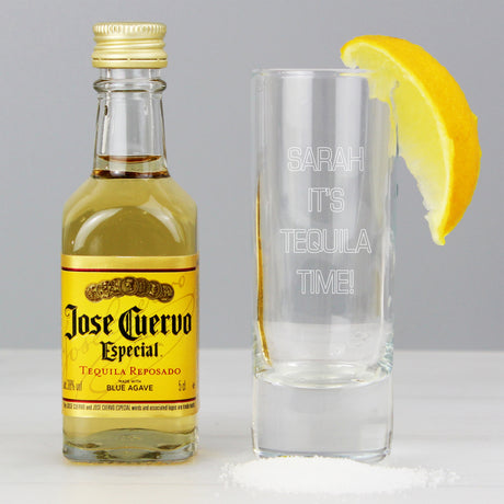 Personalised Shot Glass with Miniature Tequila - Alcohol Sets at Gift Moments