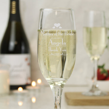 Personalised Decorative Wedding Mother of the Bride Glass Flute - Champagne Flutes at Gift Moments