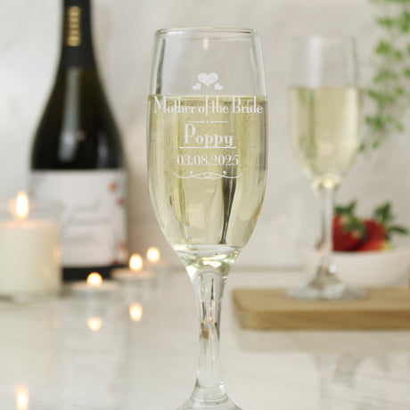 Personalised Decorative Wedding Mother of the Bride Glass Flute - Champagne Flutes at Gift Moments