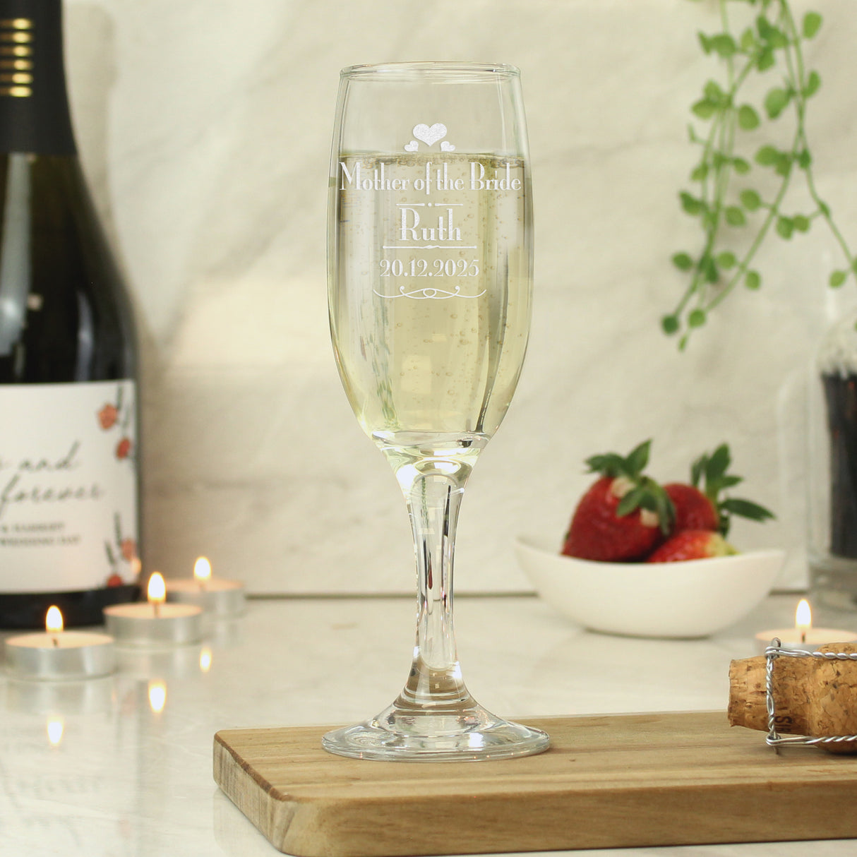 Personalised Decorative Wedding Mother of the Bride Glass Flute - Champagne Flutes at Gift Moments