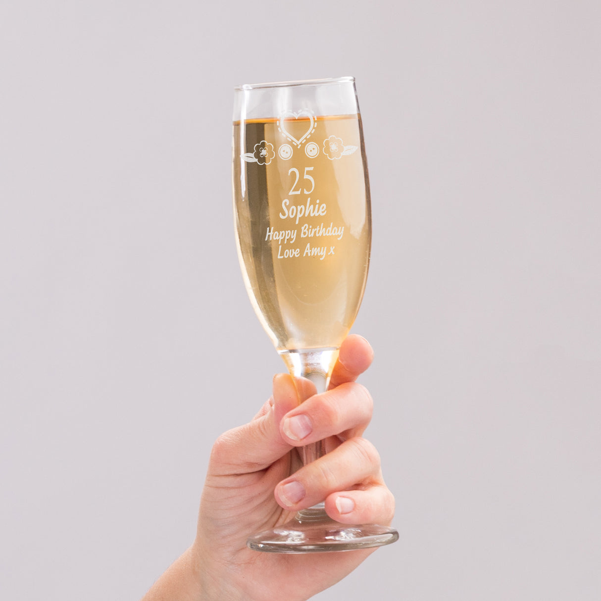 Personalised Birthday Craft Flute Glass - Champagne Flutes at Gift Moments