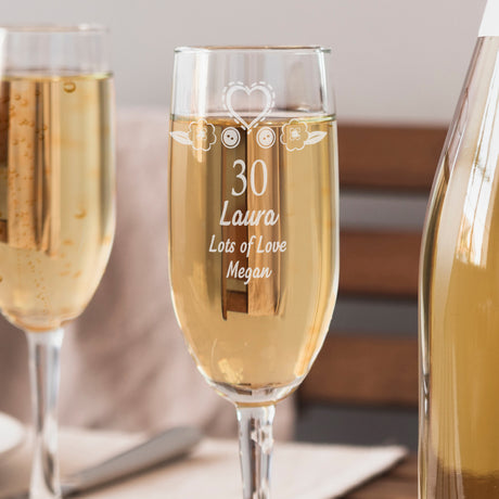 Personalised Birthday Craft Flute Glass - Champagne Flutes at Gift Moments