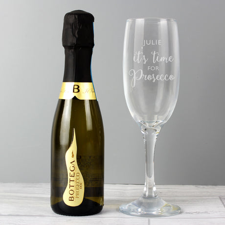 Personalised It's Time for Prosecco Flute & Mini Prosecco Set Default Title - Alcohol Sets at Gift Moments