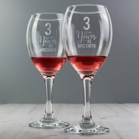 Personalised Years As... Wine Glass Set - Wine Glasses at Gift Moments