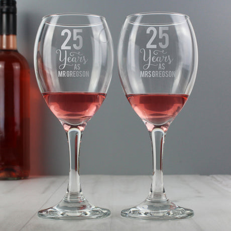 Personalised Years As... Wine Glass Set - Wine Glasses at Gift Moments