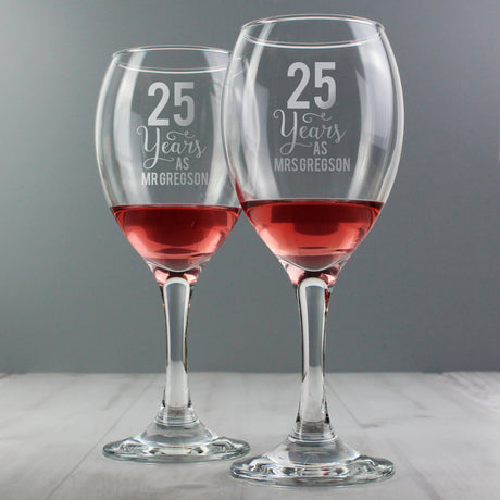 Personalised Years As... Wine Glass Set - Wine Glasses at Gift Moments