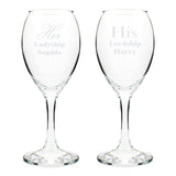 Personalised His & Her Wine Glass Set - Wine Glasses at Gift Moments