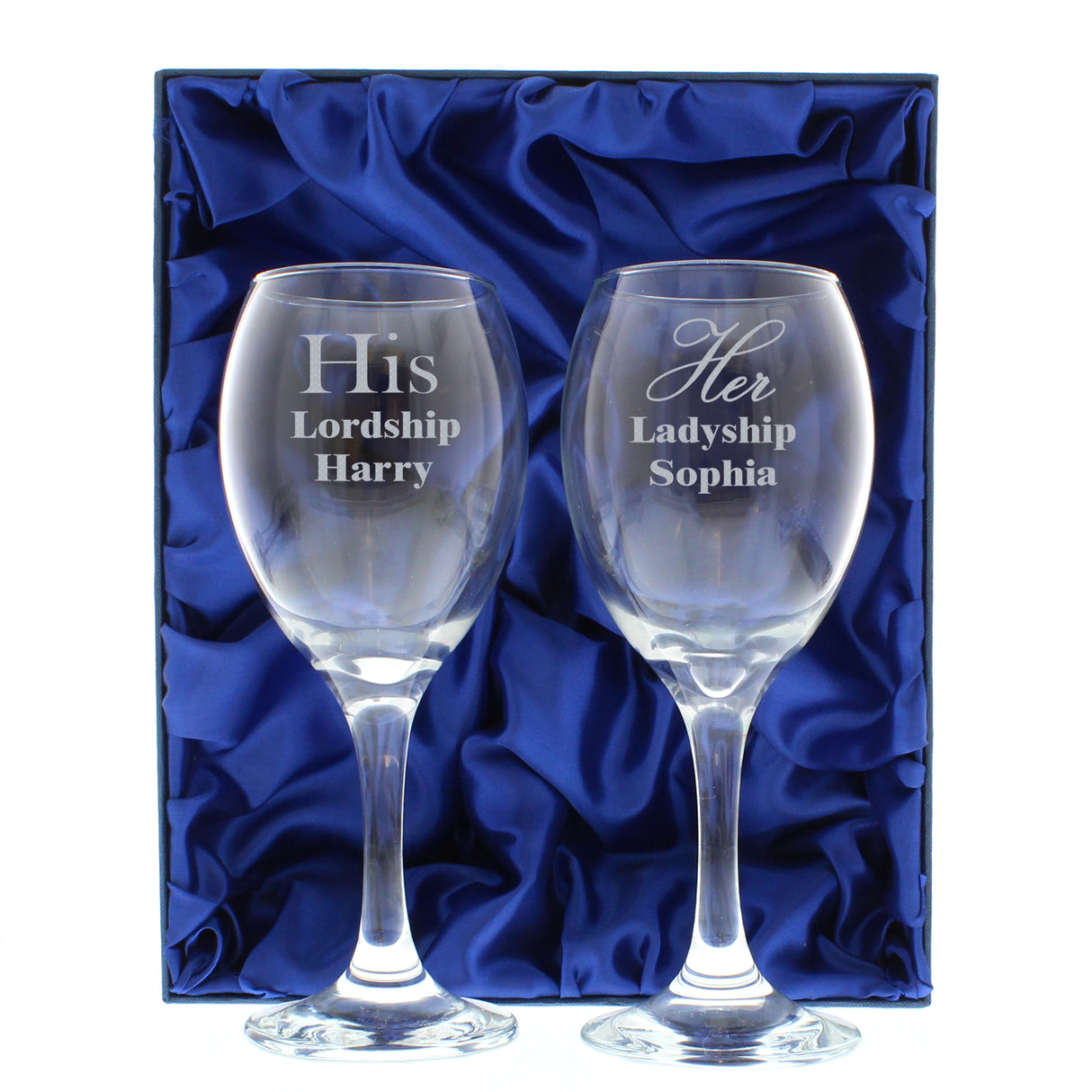 Personalised His & Her Wine Glass Set - Wine Glasses at Gift Moments