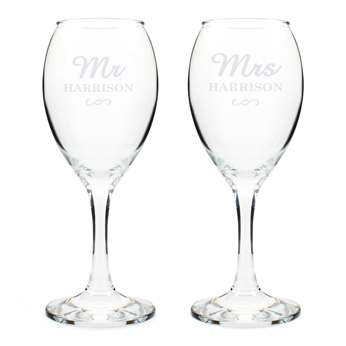 Personalised Mr & Mrs Wine Glass Set - Wine Glasses at Gift Moments