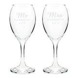 Personalised Mr & Mrs Wine Glass Set - Wine Glasses at Gift Moments