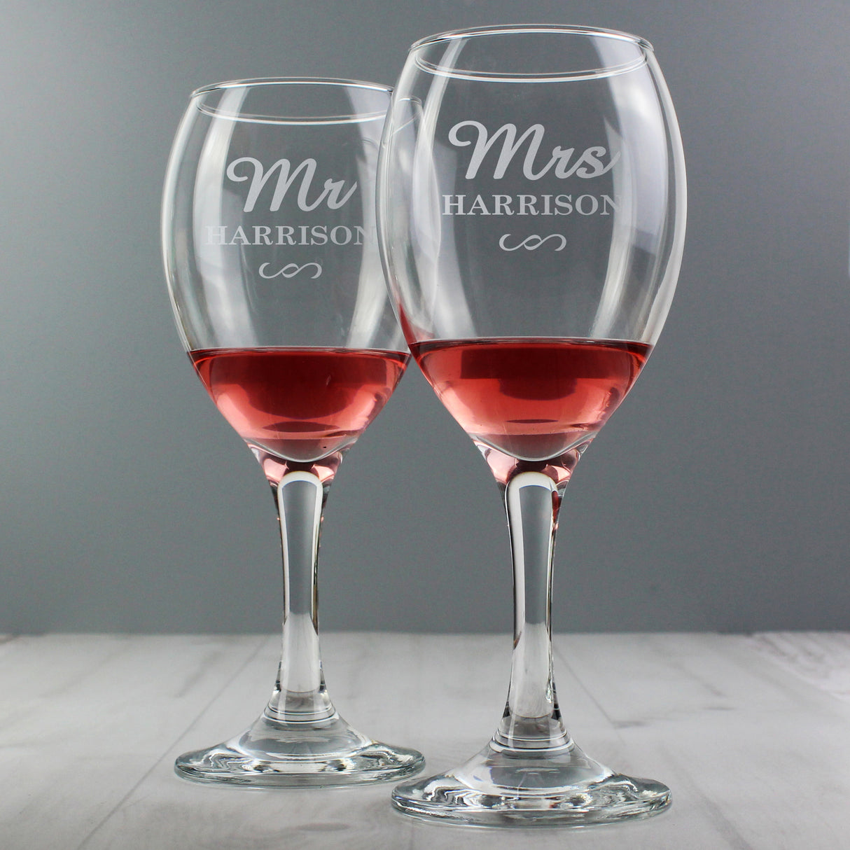 Personalised Mr & Mrs Wine Glass Set - Wine Glasses at Gift Moments