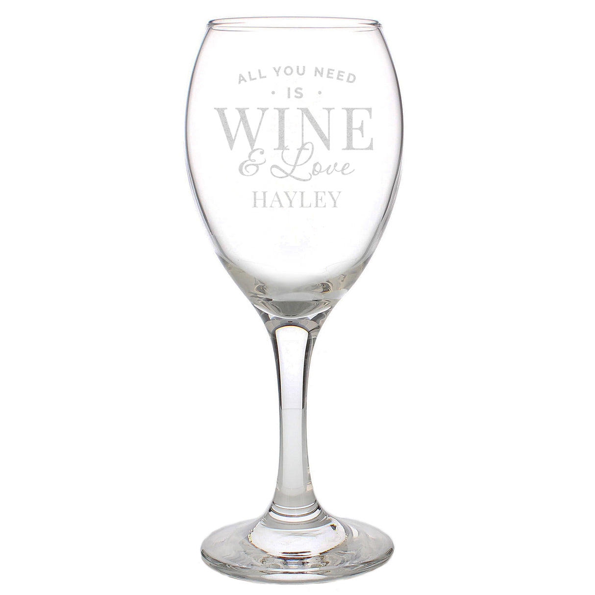 Personalised All You Need is Wine Glass: 6 - Wine Glasses By Gift Moments