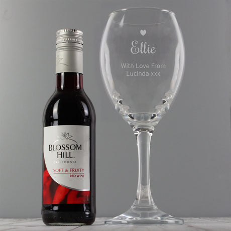 Personalised Red Wine & Heart Wine Glass Set Default Title - Alcohol Sets at Gift Moments