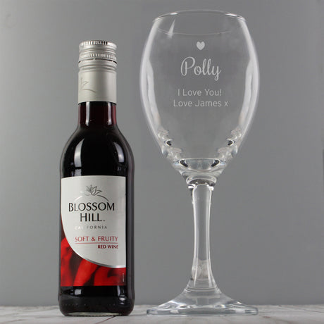 Personalised Red Wine & Heart Wine Glass Set - Alcohol Sets at Gift Moments