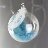 Personalised Blue Feather Glass Bauble Default Title - Christmas Baubles at Gift Moments