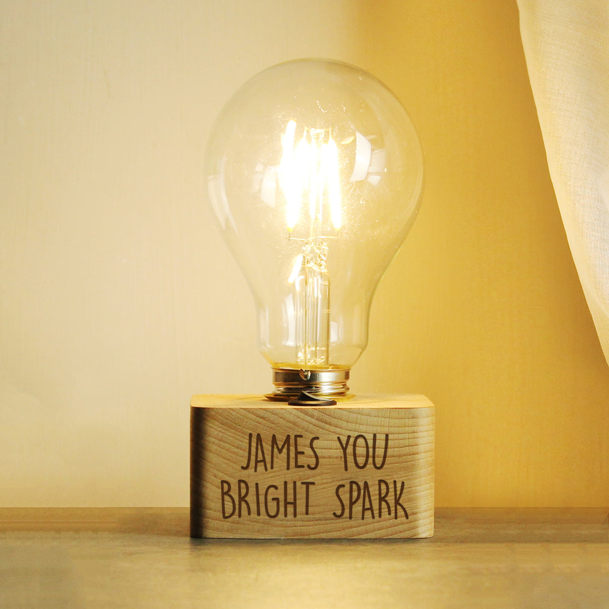 Personalised Free Text LED Bulb Table Lamp - LED Lighting at Gift Moments