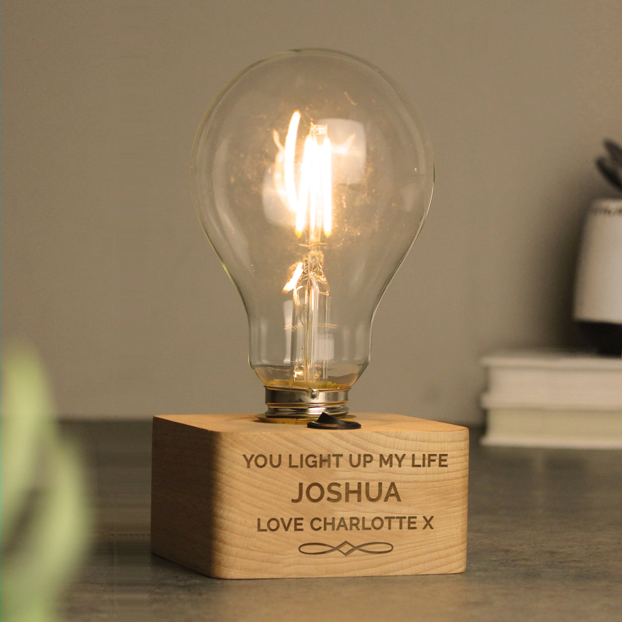 Personalised Decorative LED Bulb Table Lamp - LED Lighting at Gift Moments