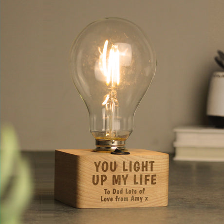 Personalised You Light Up My Life LED Bulb Table Lamp - LED Lighting at Gift Moments