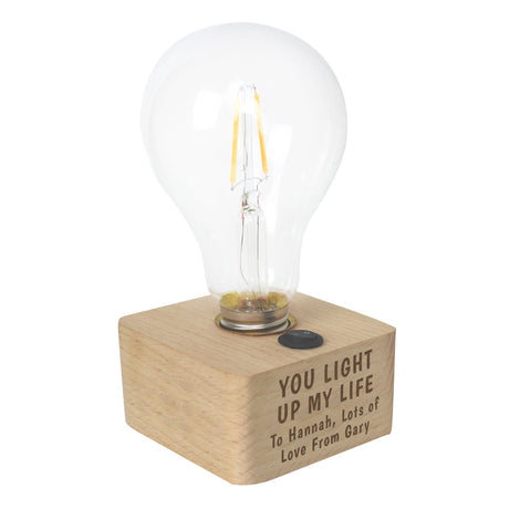 Personalised You Light Up My Life LED Bulb Table Lamp - LED Lighting at Gift Moments