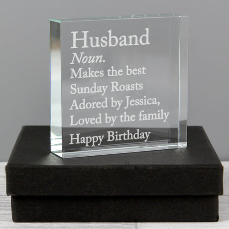 Personalised Dictionary Definition Crystal Token - Crystal Tokens at Gift Moments