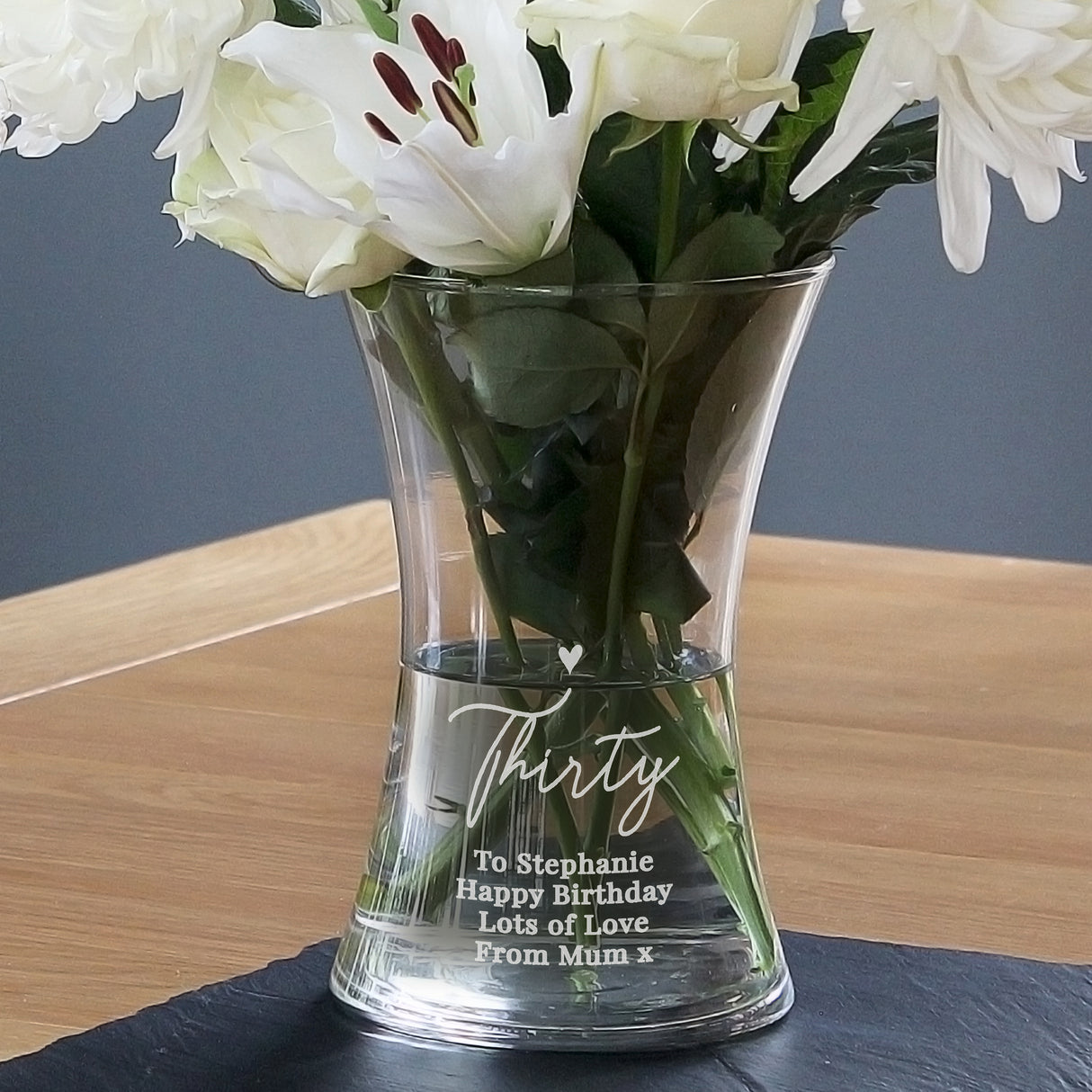 Personalised Big Age Glass Vase Default Title - Vases at Gift Moments