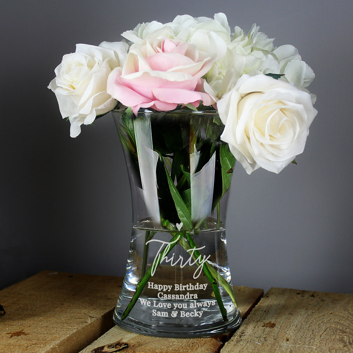 Personalised Big Age Glass Vase - Vases at Gift Moments