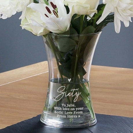 Personalised Big Age Glass Vase - Vases at Gift Moments