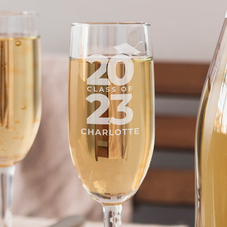 Personalised Class of Graduation Flute - Champagne Flutes at Gift Moments