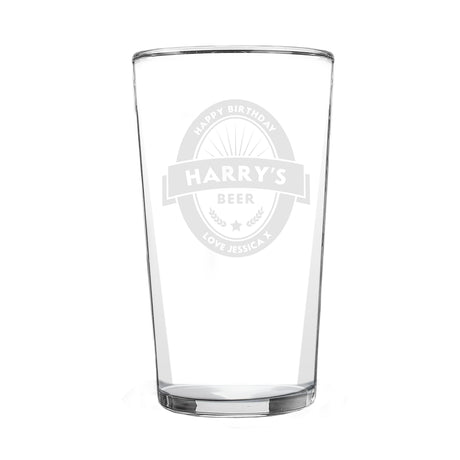 Personalised Pint Glass with Custom Labels: 5 - Beer Glasses By Gift Moments