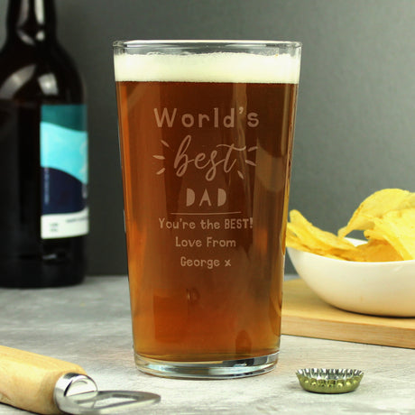 Personalised World's Best Pint Glass - Beer Glasses at Gift Moments