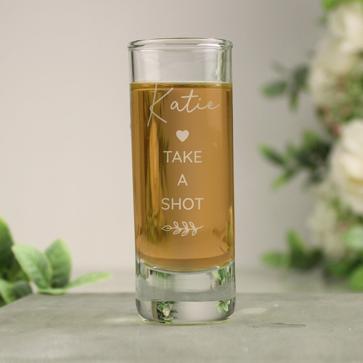 Personalised Free Text Botanical Shot Glass - Shot Glasses at Gift Moments