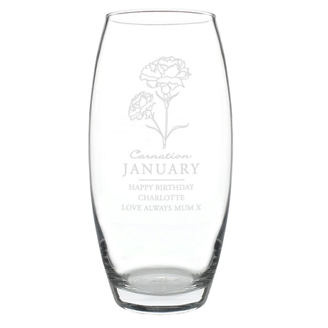 Personalised January Birth Flower Bullet Vase - Vases at Gift Moments