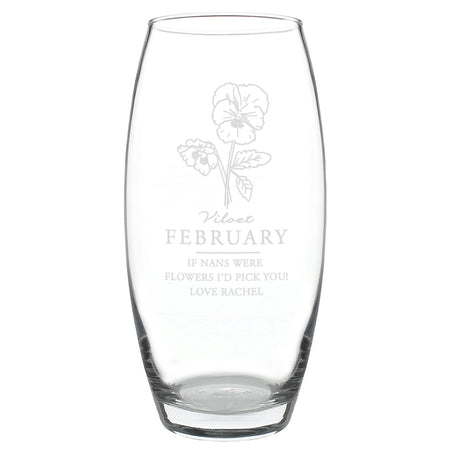 Personalised February Birth Flower Bullet Vase - Vases at Gift Moments