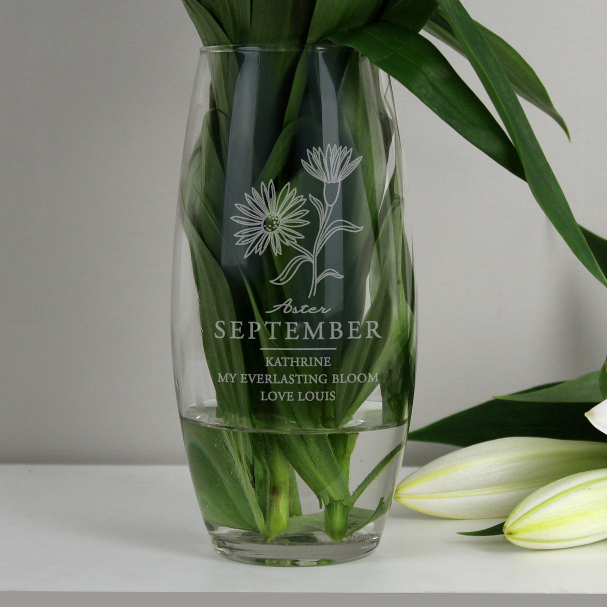 Personalised September Birth Flower Bullet Vase - Vases at Gift Moments