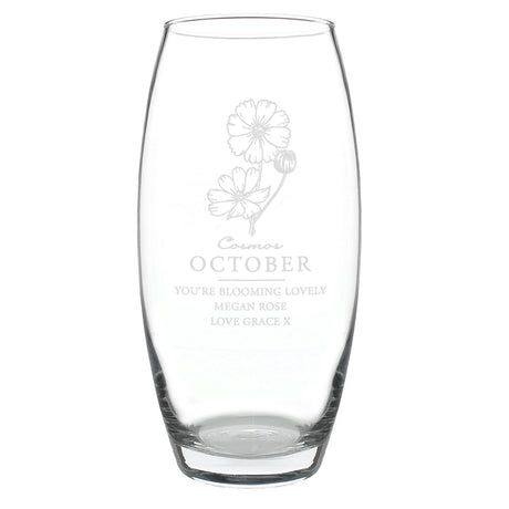 Personalised October Birth Flower Bullet Vase - Vases at Gift Moments