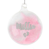 Personalised Pink Feather Glass Bauble: 8 - Christmas Baubles By Gift Moments