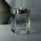 Personalised You Light Up My Life Glass Tea Light Holder - Candle Holders at Gift Moments