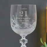 Personalised Big Age Cut Crystal Wine Glass - Wine Glasses at Gift Moments