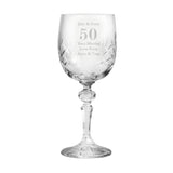 Personalised Big Age Cut Crystal Wine Glass - Wine Glasses at Gift Moments