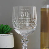 Personalised Big Age Cut Crystal Wine Glass - Wine Glasses at Gift Moments