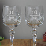 Personalised Anniversary Pair of Crystal Wine Glasses - Wine Glasses at Gift Moments