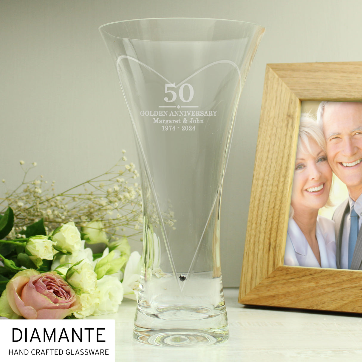 Personalised Special Year Diamante Heart Vase Default Title - Vases at Gift Moments