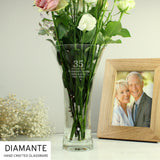 Personalised Special Year Diamante Heart Vase - Vases at Gift Moments