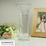 Personalised Free Text Botanical Hand Cut Diamante Heart Vase Default Title - Vases at Gift Moments